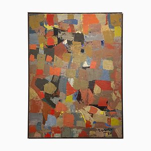 Jean Georges Chape, Composition Abstraite, 1960, Huile sur Toile