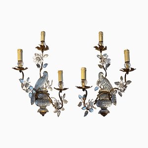 Large Wall Sconces with Parrot from Maison Baguès, 1960s, Set of 2