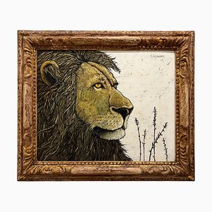 K Ingerman, A Lion's Head, 1968, Oil on Board