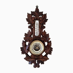 Antikes viktorianisches Schwarzwald Aneroid Barometer, 1890