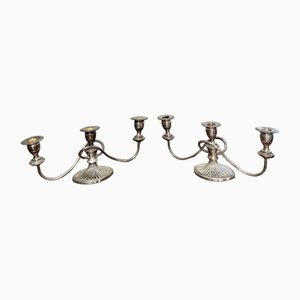 Antique Victorian Silver-Plated Candelabras, 1880, Set of 2