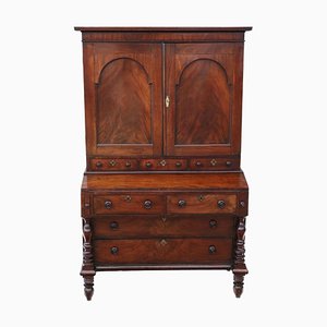 Mueble para amas de casa antiguo de caoba con secreter, 1800