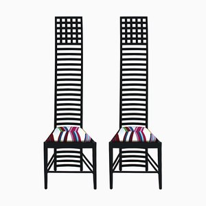 Italienische Mid-Century Stühle aus Eschenholz von Charles Rennie Mackintosh für Cassina, 1960er, 2er Set