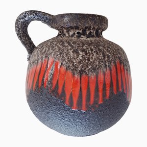 Vaso Mid-Century Fat Lava nero e rosso di Scheurich