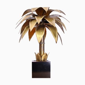 Lámpara de mesa de palmera atribuida a Christian Techoueyres para Maison Jansen, años 70