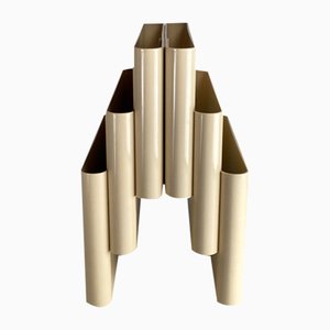 Beige Magazine Rack by Giotto Stoppino for Kartell, Italy, 1970s