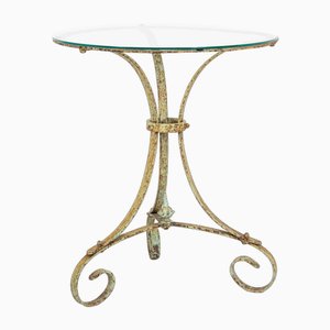 Painted Wrought Iron Strapwork Garden Table