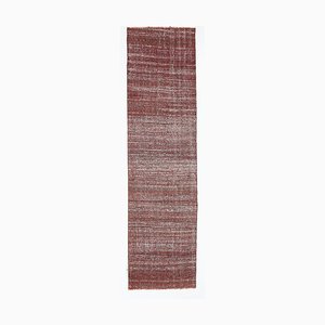 Tapis Fait Main en Chanvre Naturel Bordeaux et Rouge, 1963