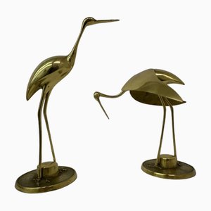 Large Mid-Century Brass Birds, 1970s, Set of 2
