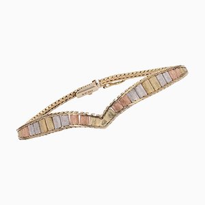 Brazalete moderno de oro rosa gris de 14 kt, década de 2010
