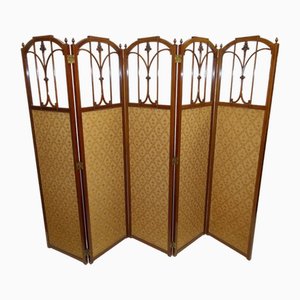 Edwardian Screen or Room Divider in Satinwood & Fabric, 1910s