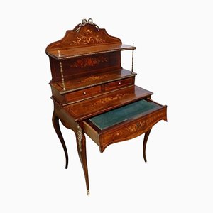 19th Century Marquetry Happiness of the Day Desk, 1870s