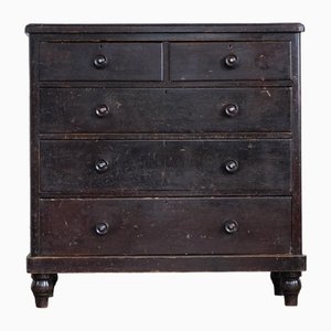 Antique Chest of Drawers in Distressed Brown Pine