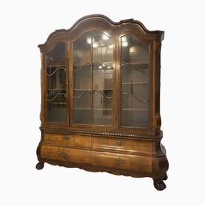 Vitrine Style Baroque en Noyer & Verre