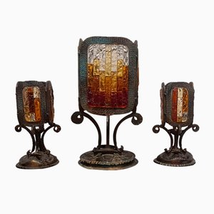 Lampes de Bureau Vintage Brutaliste par Albano Poli pour Poliarte, Set de 3