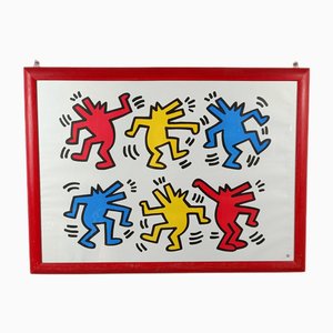 Keith Haring, Póster de Dancing Dogs, años 90, Offset