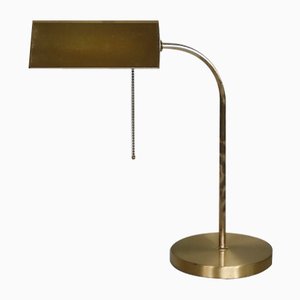 Mid-Century German Modern Gold Brass Desk Lamp with Chain from Karstadt AG, 1970s