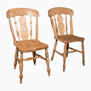 Chaises de Salle à Manger Antiques en Orme, Angleterre, 1920s, Set de 4