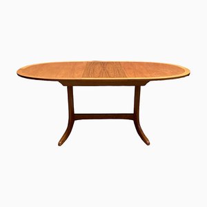 Tavolo da pranzo ovale Mid-Century allungabile in teak di Nathan, 1960