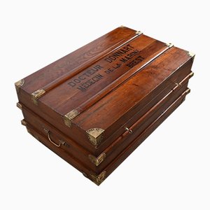 Naval Officer's Travel Trunk in Teak, Late 19th Century