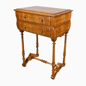 Small Louis Philippe Chiffonnière Table in Amboine and Cherrywood, Late 19th Century