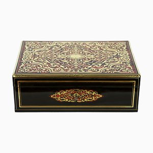 Scatola da intarsio Boulle Napoleon III antica, Francia, 1850