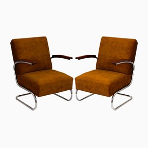 Bauhaus S411 Armchairs by W. H. Gispen for Mücke, 1940s, Set of 2