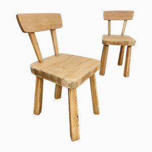 Small Chairs in Elm, 1970s, Set of 2