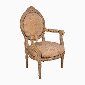 Antique French Victorian Carved Armchair, 1870s