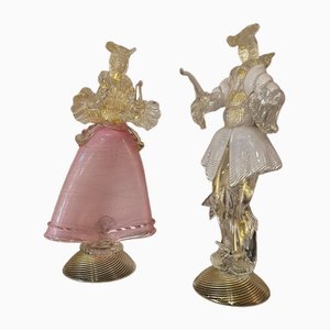 Figurines en Verre de Murano, 1950s, Set de 2