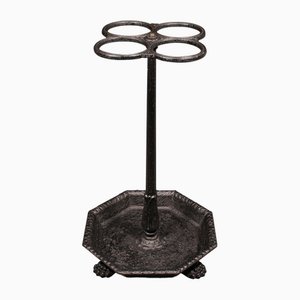 Antique English 4 Division Umbrella Rack in Cast Iron