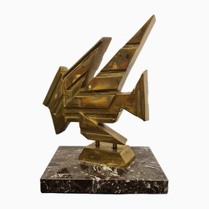 Giuseppe Banfi, Abstract Sculpture, 1988, Brass & Marble