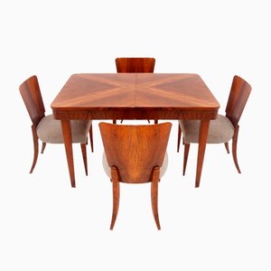 Czechoslovakian Table with Chairs, 1930s, Set of 5