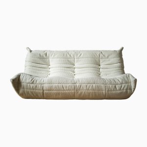 Divano a tre posti Bouclette Togo bianco di Michel Ducaroy per Ligne Roset