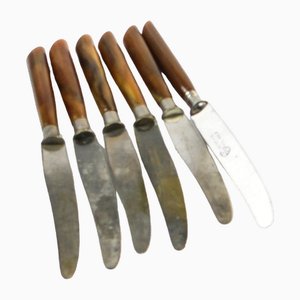 Cuchillos alemanes vintage de baquelita, años 50. Juego de 6