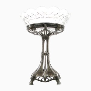 Art Nouveau Crystal Bowl on Stand from WMF, 1890s