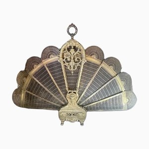 Parafuoco antico a forma di ventaglio in ottone, Francia