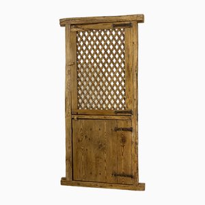 Porta della dispensa antica con intaglio in legno di pino, XVIII secolo