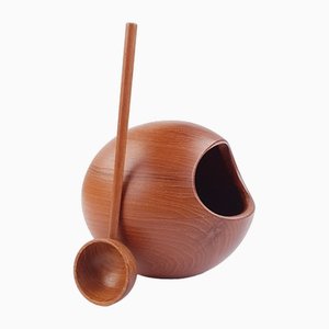 Teak Schale mit Schaufel, Schweden, 1960er, 2er Set