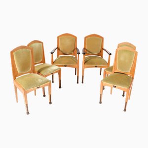 Art Deco Amsterdamse School Dining Room Chairs by J.J. Zijfers, 1920s, Set of 6