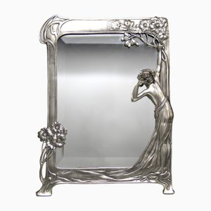 Specchio da cavalletto Art Nouveau, Echo Royal Dutch Pewter Company, anni '20
