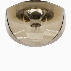 Octagonal Smoked Glass Flush Mount Light, Germany, 1960s