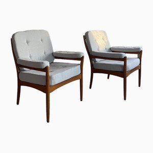 Swedish Lounge Chairs in Beechwood by Göte Möbler for Nässjö, 1960, Set of 2