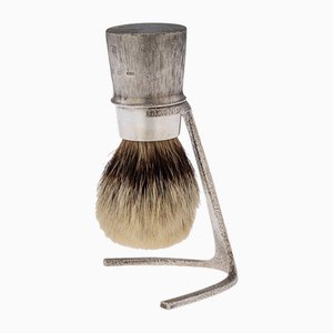 20th Century English Silver Shaving Brush & Stand from Christopher Lawrence, 1976, Set of 2