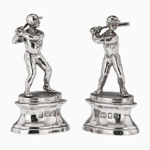 Porte-Menus de Baseball en Argent, 20ème Siècle, London, 1995, Set de 2