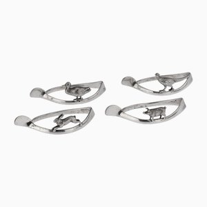 20th Century British Silver Lucky Animals Napkin Rings from Asprey, 1913, Set of 4