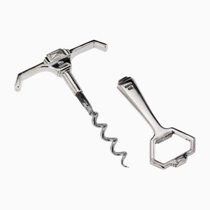 20th Century English Silver Wine Corkscrew & Bottle Opener, 1941, Set of 2