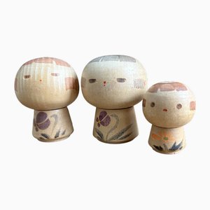 Bambole Kokeshi vintage di Sanpei Yamanaka, Giappone, anni '60, set di 3