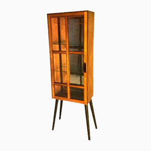 Mahogany, Walnut and Glass Showcase Cabinet, 1940s