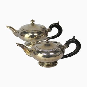 Silver-Plated Metal Teapots from Christofle, Set of 2
